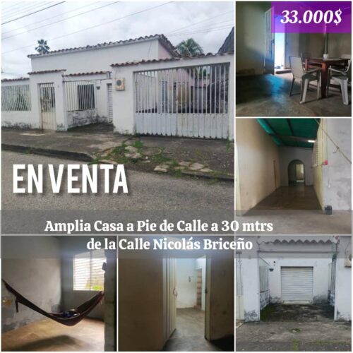 Amplia Casa a Pie de Calle a 30 mtrs de la Calle Nicolás Briceño en Barinas Inmobiliaria Coltan